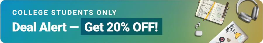College Students Only Deal Alert Get Twenty Percent Off
