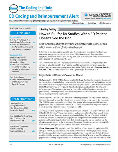 Latest issue of ED Coding Alert