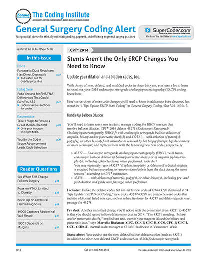 Latest issue of General Surgery Coding Alert