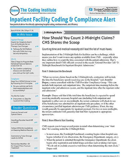 Latest issue of Inpatient Facility Coding & Compliance Alert