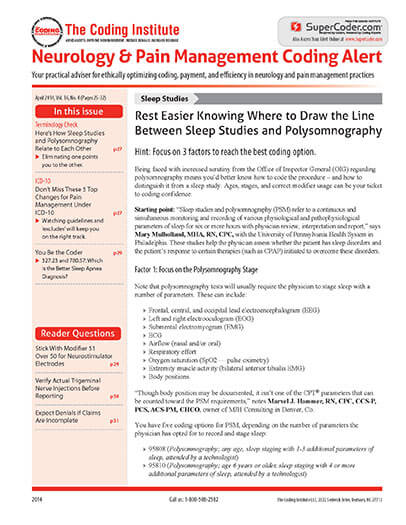 Latest issue of Neurology Coding Alert Magazine