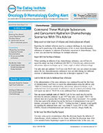 Oncology & Hematology Coding Alert 1 of 5