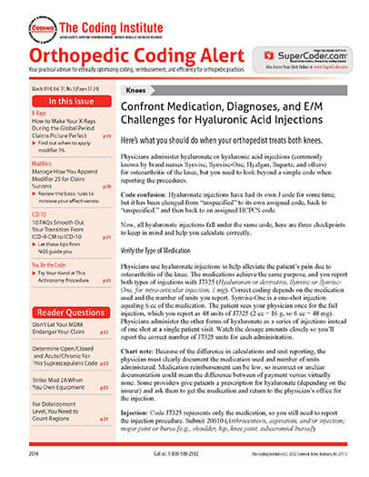 Latest issue of Orthopedic Coding Alert Magazine