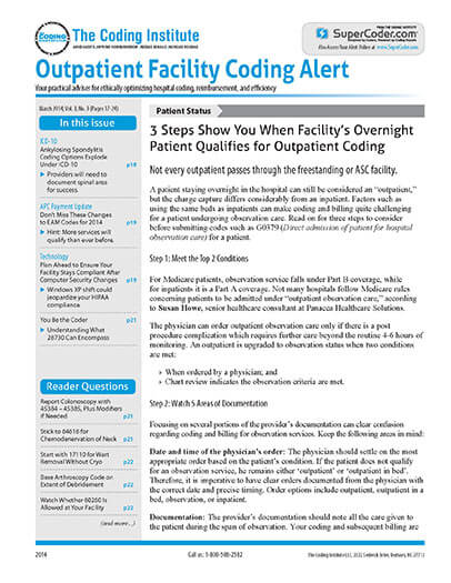 Latest issue of Outpatient Facility Coding Alert Magazine