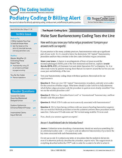 Latest issue of Podiatry Coding Alert Magazine