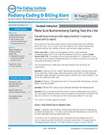 Podiatry Coding Alert 1 of 5